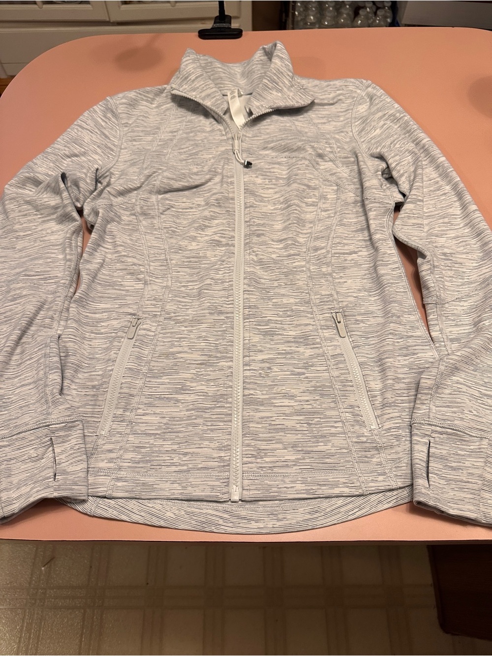 EUC Lululemon Heathered Light Gray Define Track Jacket